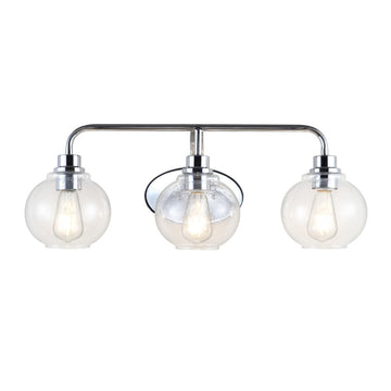 Sandrine Iron/Seeded Glass Cottage Rustic LED Vanity Light